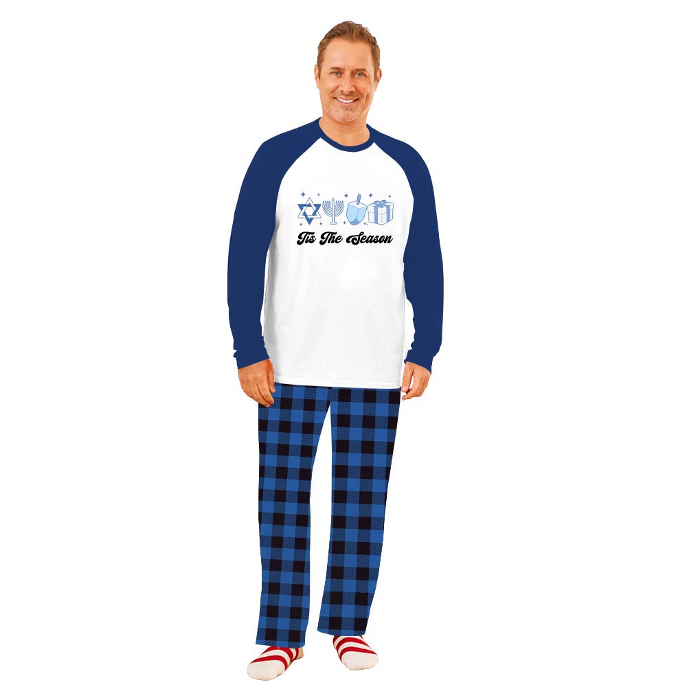 Tis The Season Hanukkah Family Matching Pajamas With Dog