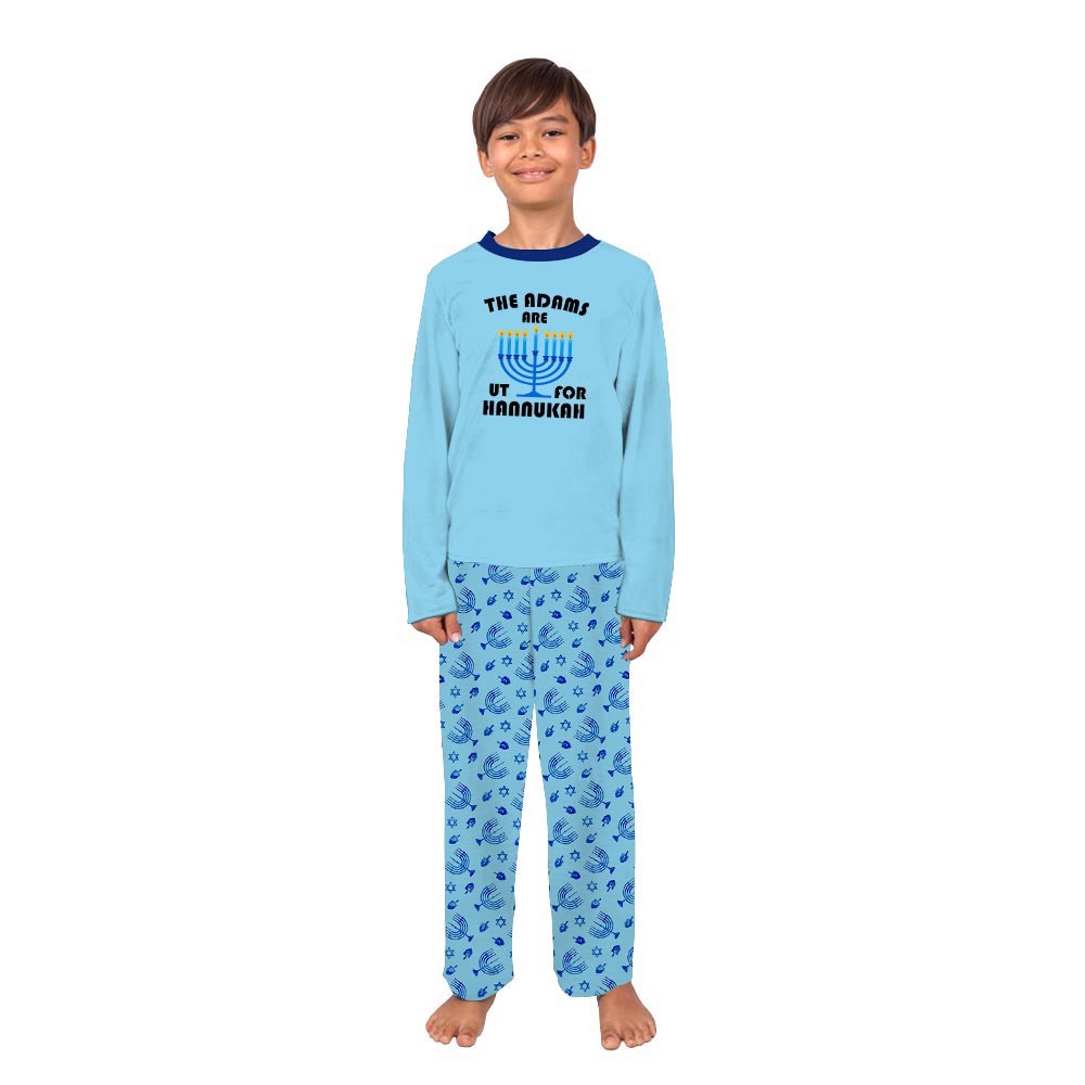 Matching Hanukkah Pajamas Saying The Adams Are UT For Hanukkah