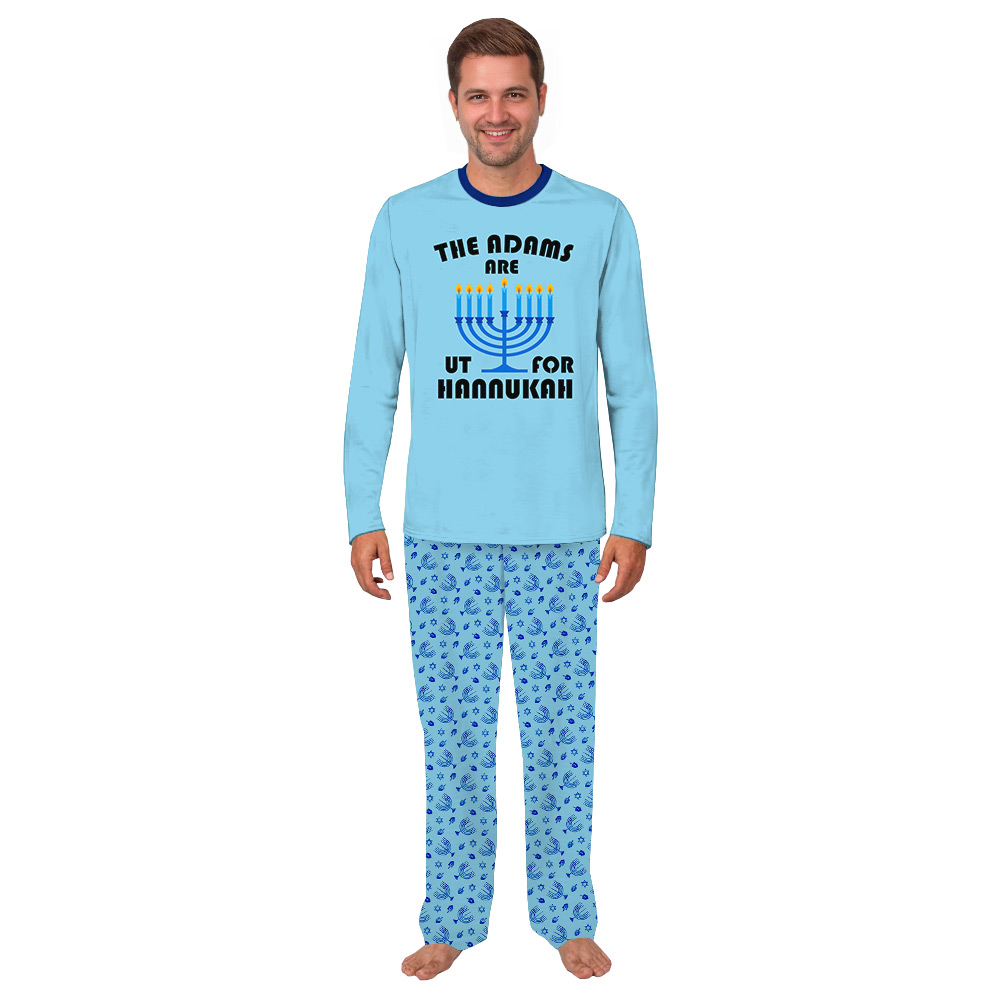 Matching Hanukkah Pajamas Saying The Adams Are UT For Hanukkah