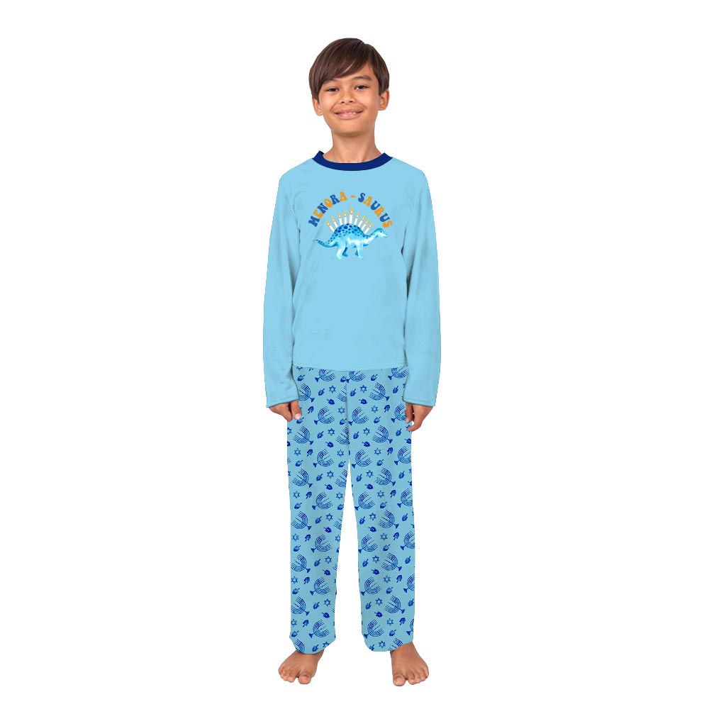 Cute Hanukkah Dinosaur Matching Family PJs Sayings Menorasaurus Cute Hanukkah Dinosaur Matching Family PJs Sayings Menorasaurus