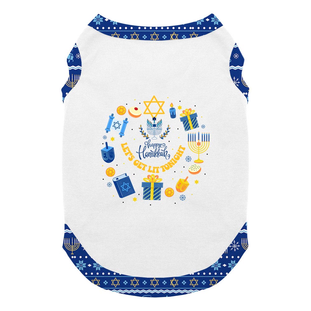 Festive Happy Hanukkah Family Matching Pajamas With Dog Festive Happy Hanukkah Family Matching Pajamas With Dog