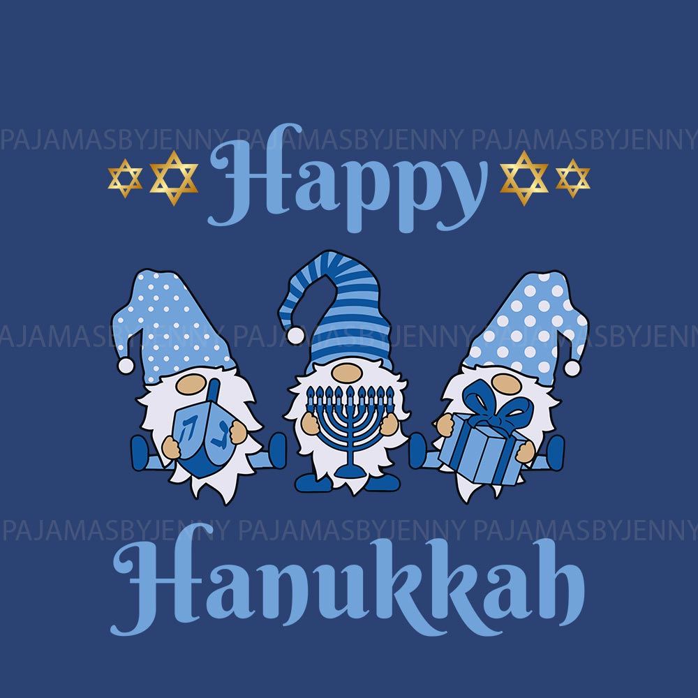 Cute Matching Family Gnomes Saying Happy Hanukkah Cute Matching Family Gnomes Saying Happy Hanukkah