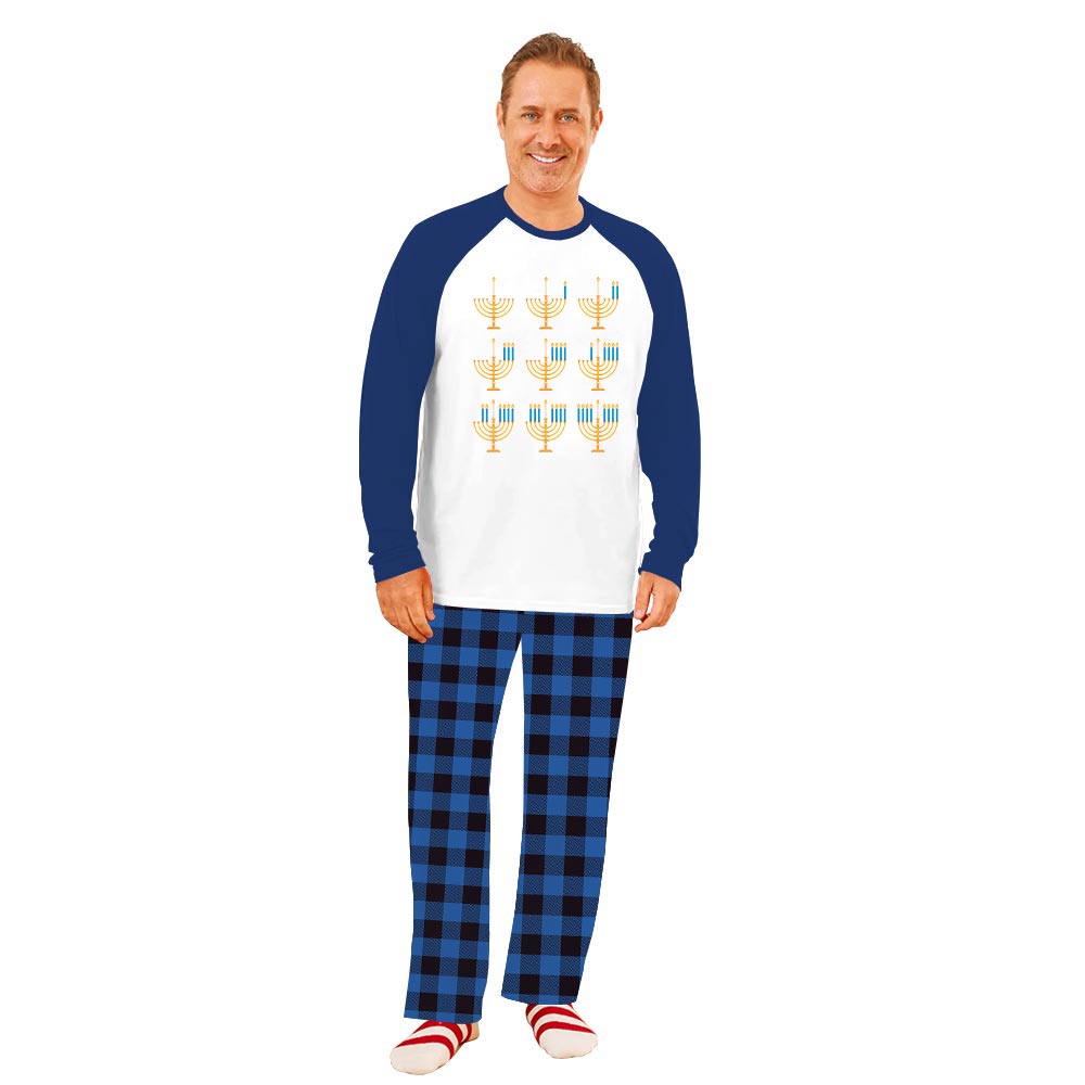 Hanukkah Candles Family Matching Pajamas With Dog Hanukkah Candles Family Matching Pajamas With Dog