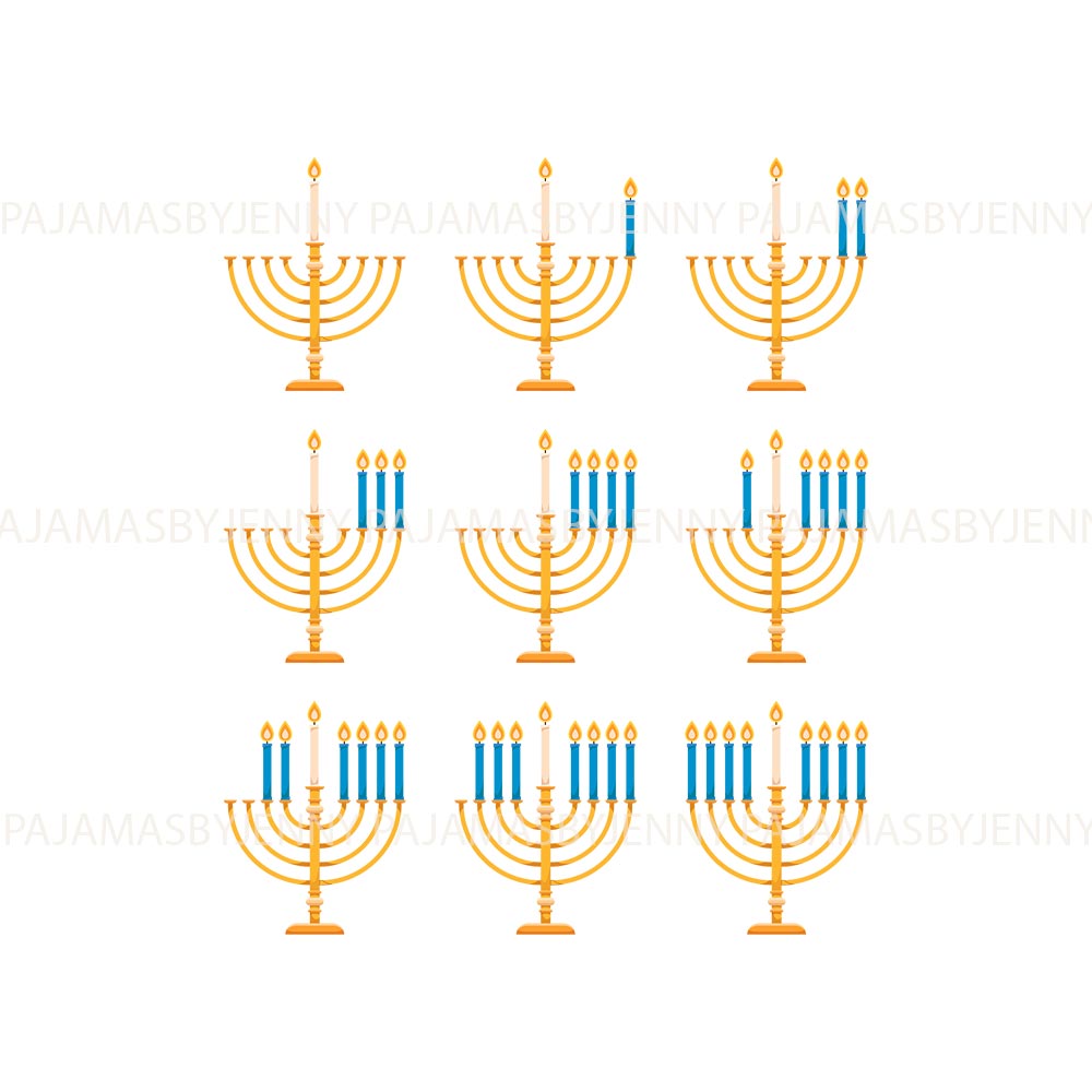 Hanukkah Candles Family Matching Pajamas With Dog Hanukkah Candles Family Matching Pajamas With Dog
