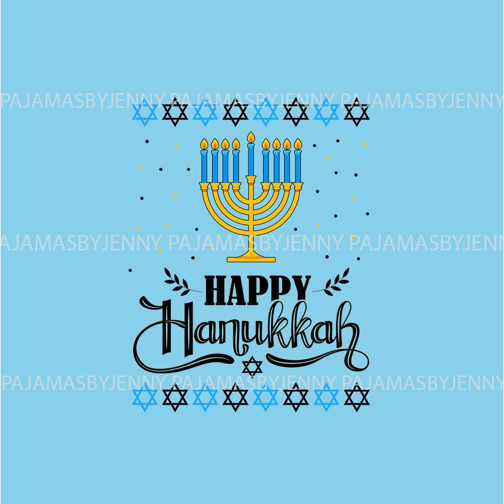 Happy Hanukkah Matching Family Pajamas For Hanukkah Blue Happy Hanukkah Matching Family Pajamas For Hanukkah Blue