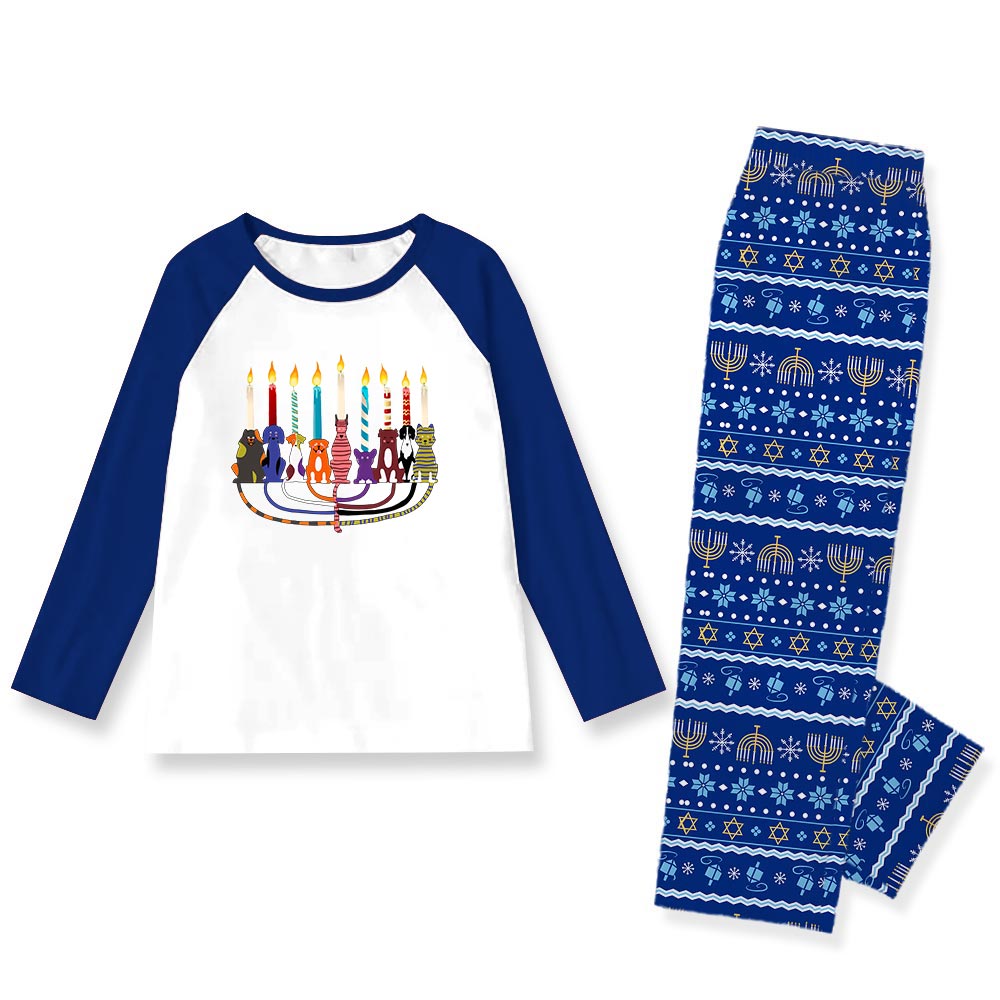Funny Dog Candle Family Matching Pajamas With Dog For Hanukkah
