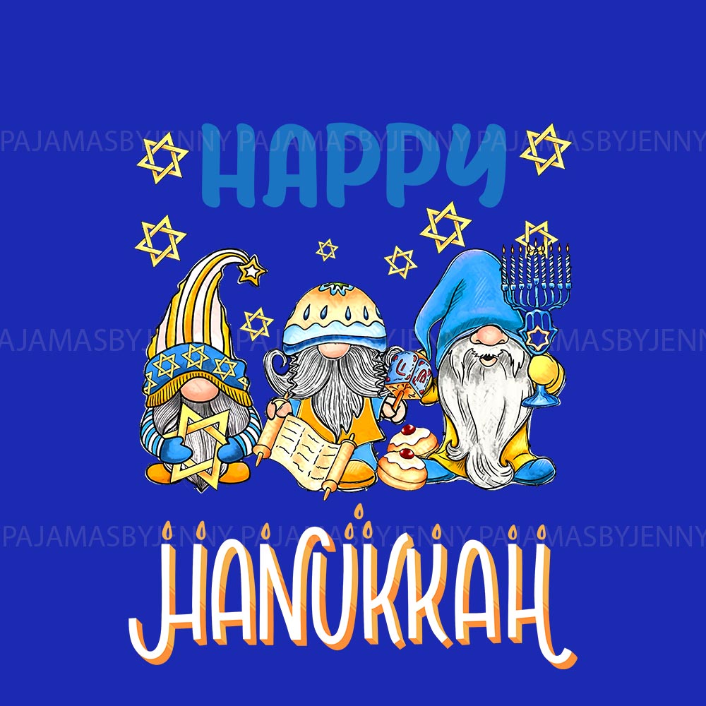 Funny Gnomes Happy Hanukkah Pajamas For Adults and Kids Funny Gnomes Happy Hanukkah Pajamas For Adults and Kids