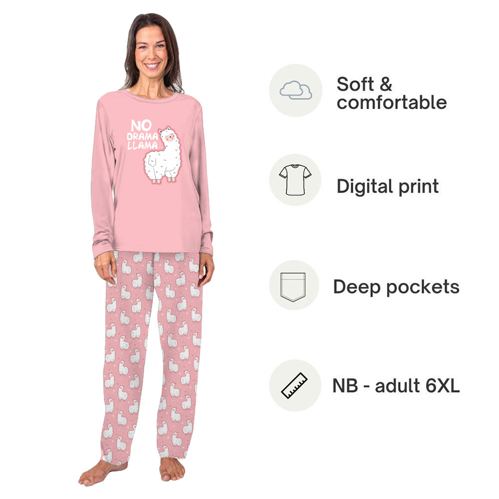 Unique Light Pink Llama Pajamas Sets For Holiday Unique Light Pink Llama Pajamas Sets For Holiday