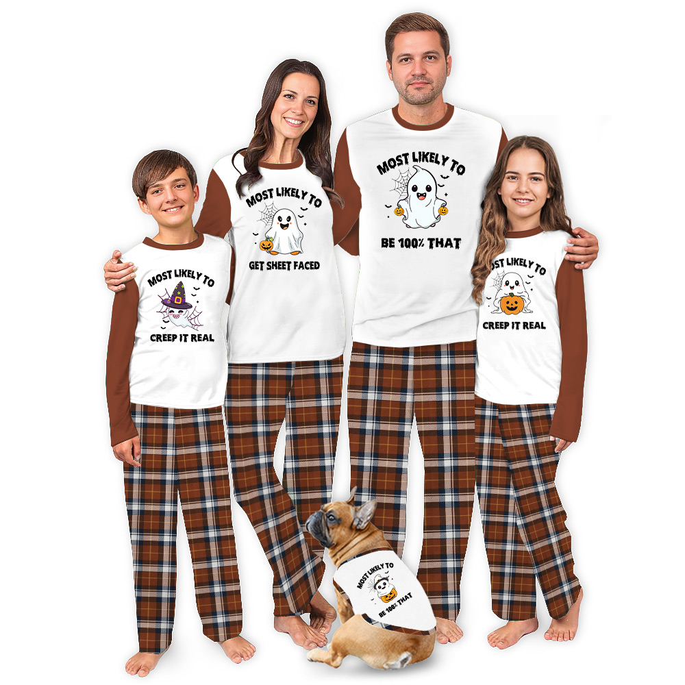 Customizable Boo Most Likely To Matching Family PJs For Halloween