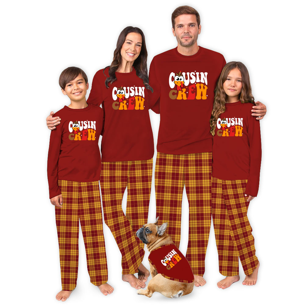 Festive Cousin Crew Turkey Pajamas For Thanksgiving Festive Cousin Crew Turkey Pajamas For Thanksgiving