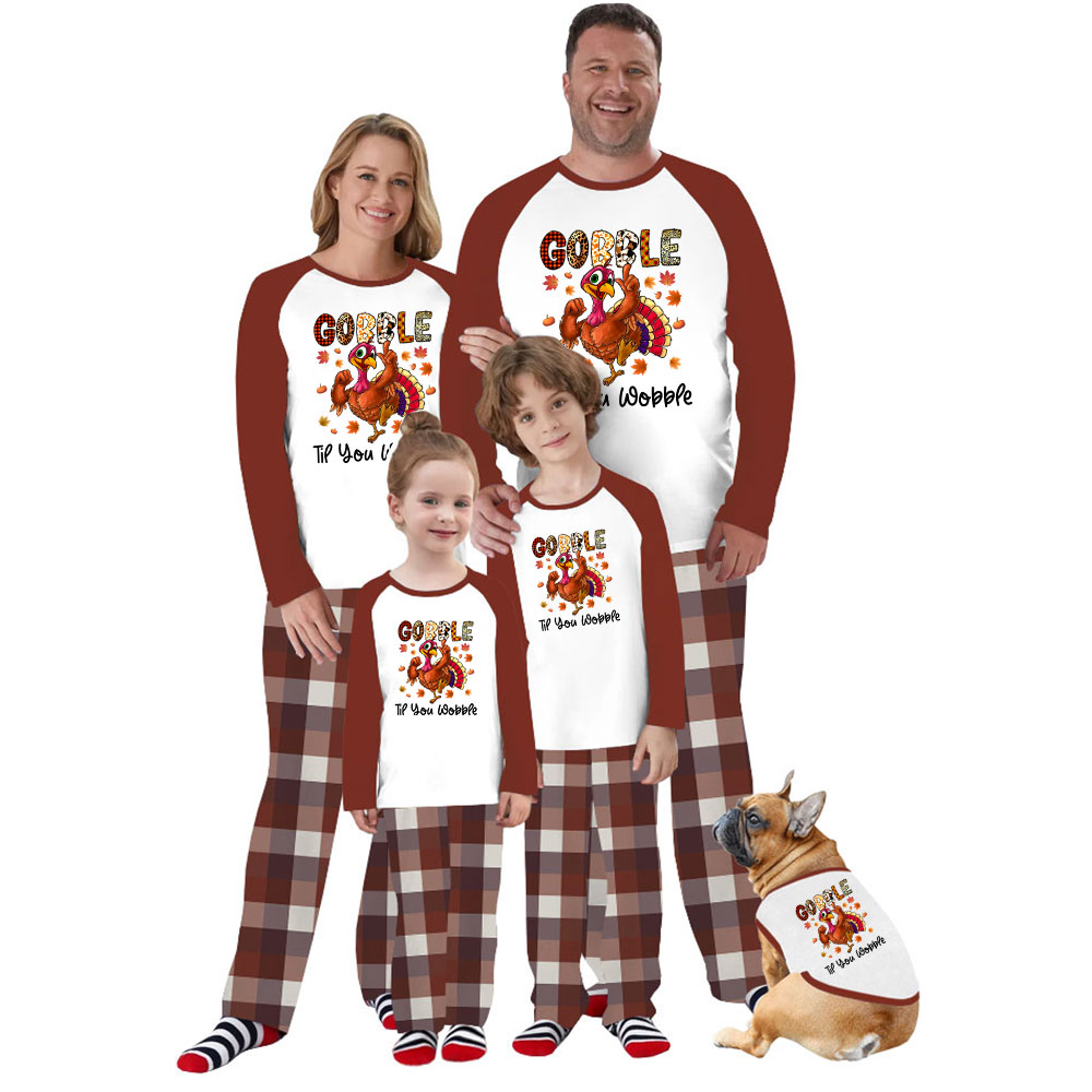 Gobble Til You Wobble Turkey Thanksgiving Pajamas Men Women Gobble Til You Wobble Turkey Thanksgiving Pajamas Men Women
