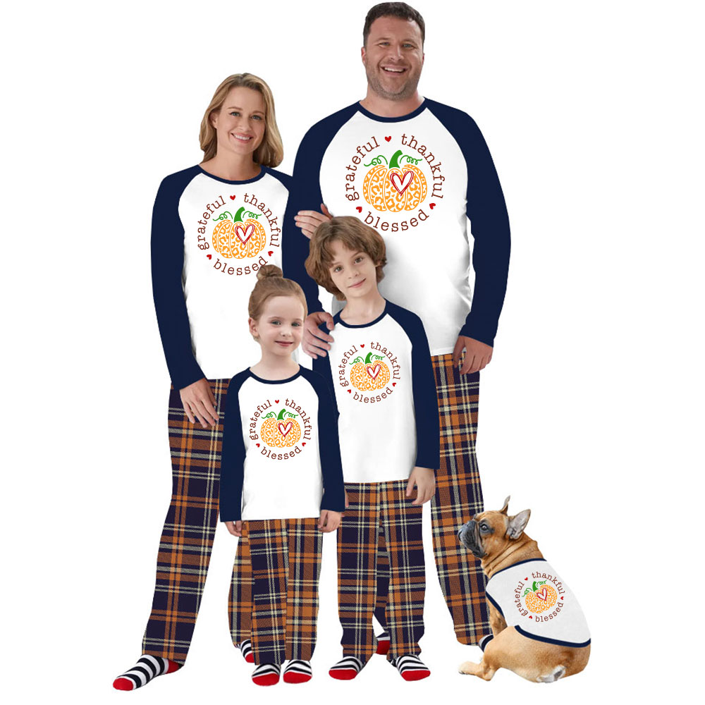 Thankful Blessed Matching Thanksgiving PJs For Adult Kid Thankful Blessed Matching Thanksgiving PJs For Adult Kid