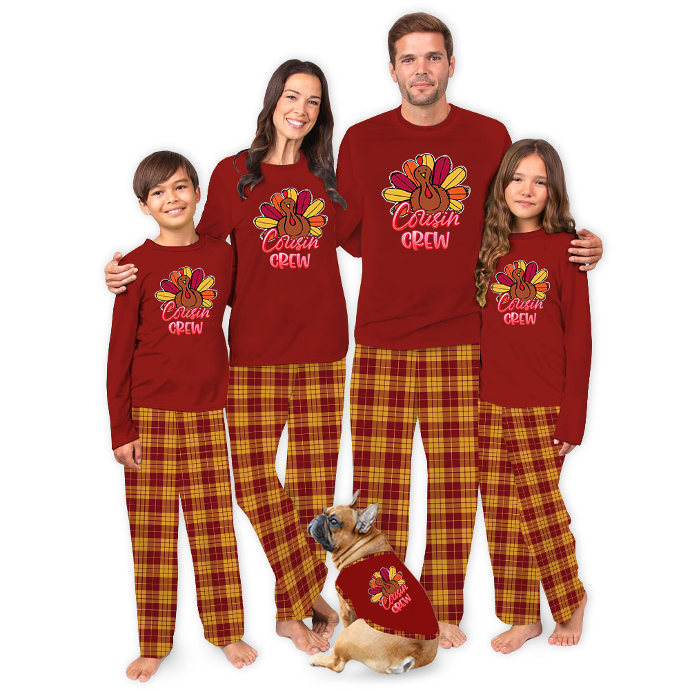 Thanksgiving Cousin Crew Matching Turkey Jammies Thanksgiving Cousin Crew Matching Turkey Jammies