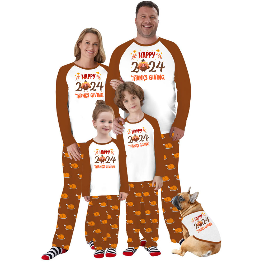 Happy Thanksgiving Matching Turkey Pajamas Family 2024 Happy Thanksgiving Matching Turkey Pajamas Family 2024