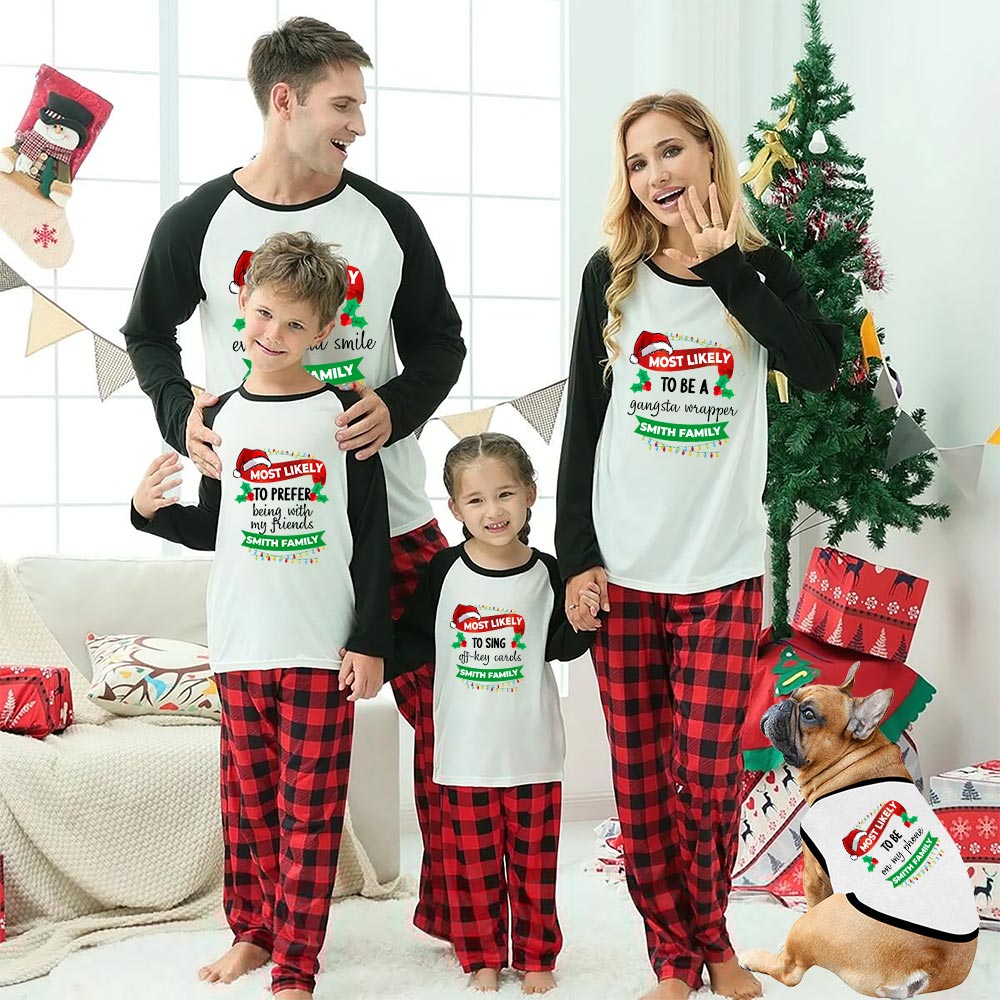 Personalized Most Likely To Family Matching Pajamas With Dog