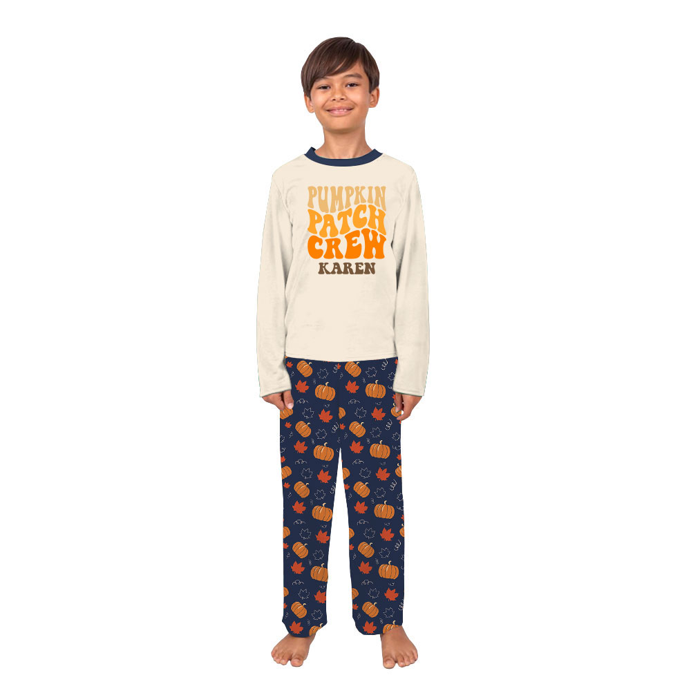 Pumpkin Patch Crew Matching Fall PJs Sets Custom Name Pumpkin Patch Crew Matching Fall PJs Sets Custom Name