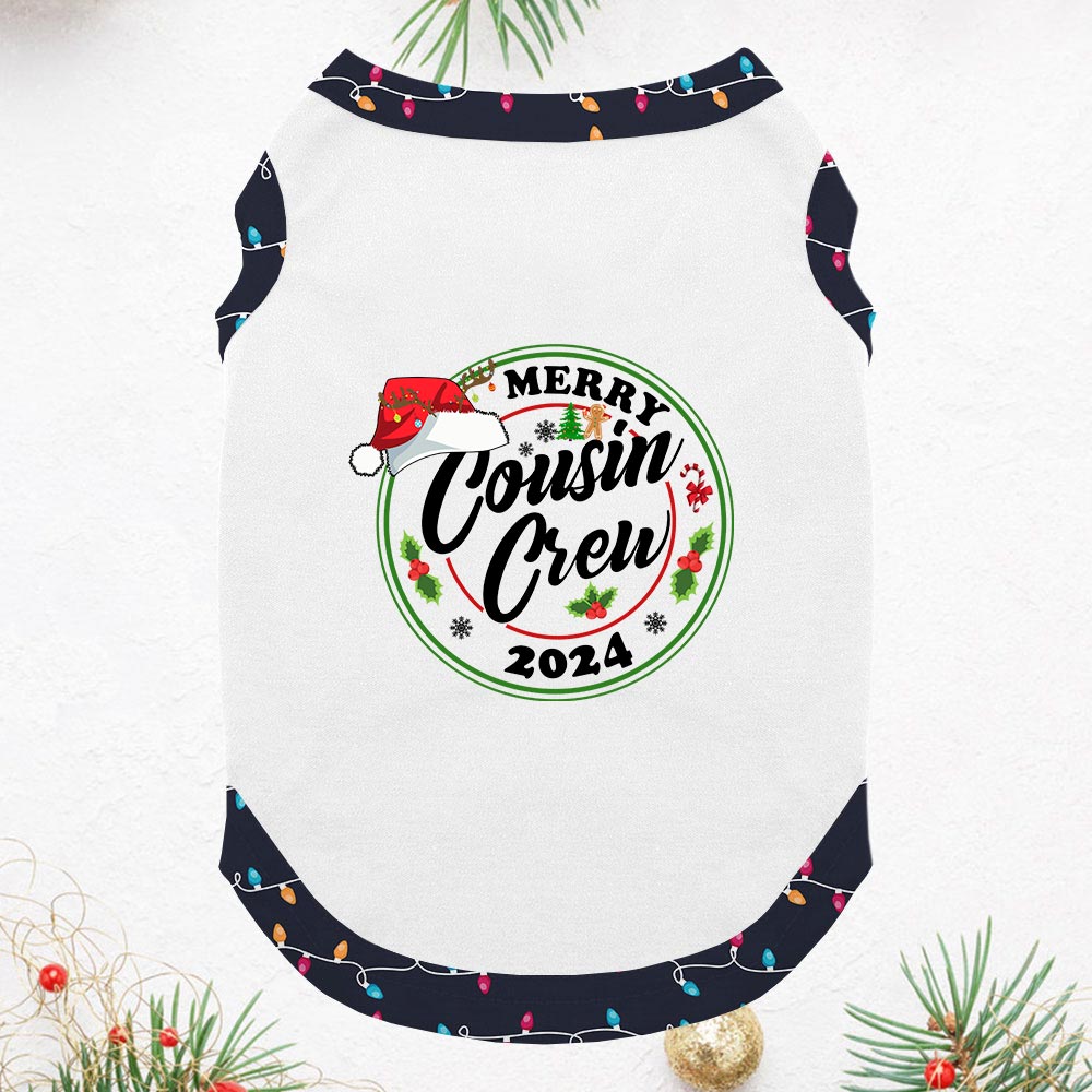 Short Merry Cousin Crew 2024 Matching Dog And Owner Holiday Pajamas Short Merry Cousin Crew 2024 Matching Dog And Owner Holiday Pajamas