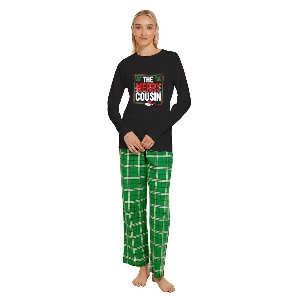 Cousin Crew Custom Text Family Jammies Cotton For Christmas