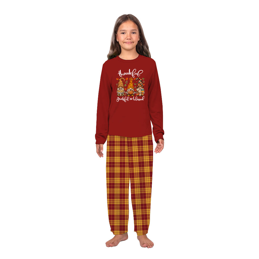 Festive Gnome Matching Thanksgiving PJs Family With Infant Festive Gnome Matching Thanksgiving PJs Family With Infant