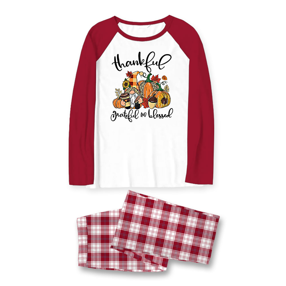 Thankful Matching Thanksgiving PJs Family With Newborn
