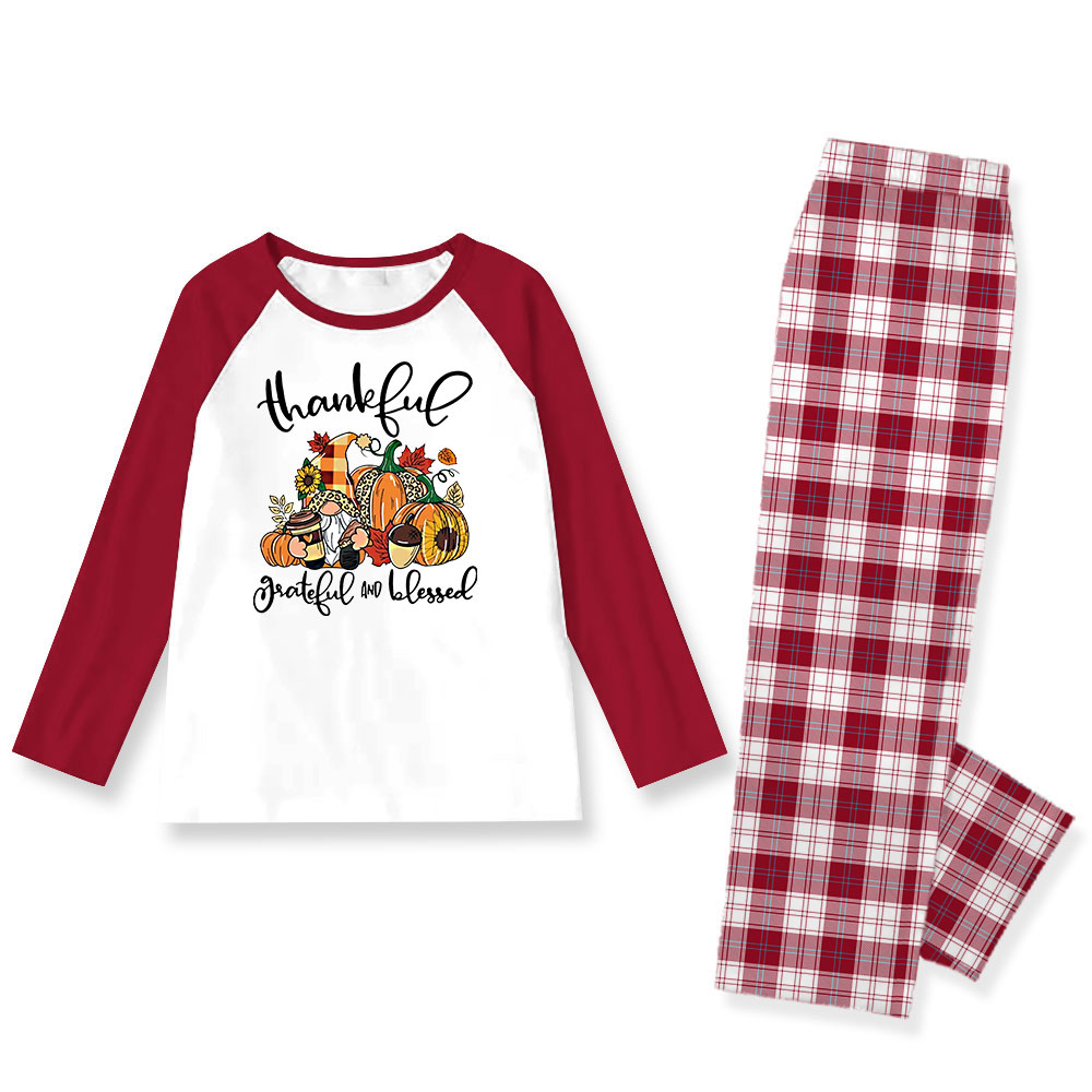 Thankful Matching Thanksgiving PJs Family With Newborn