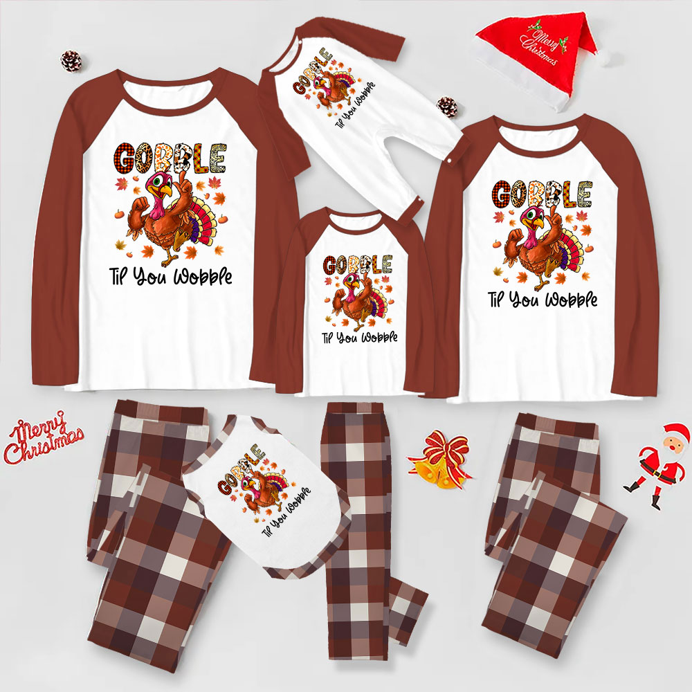 Gobble Til You Wobble Turkey Thanksgiving Pajamas Men Women Gobble Til You Wobble Turkey Thanksgiving Pajamas Men Women