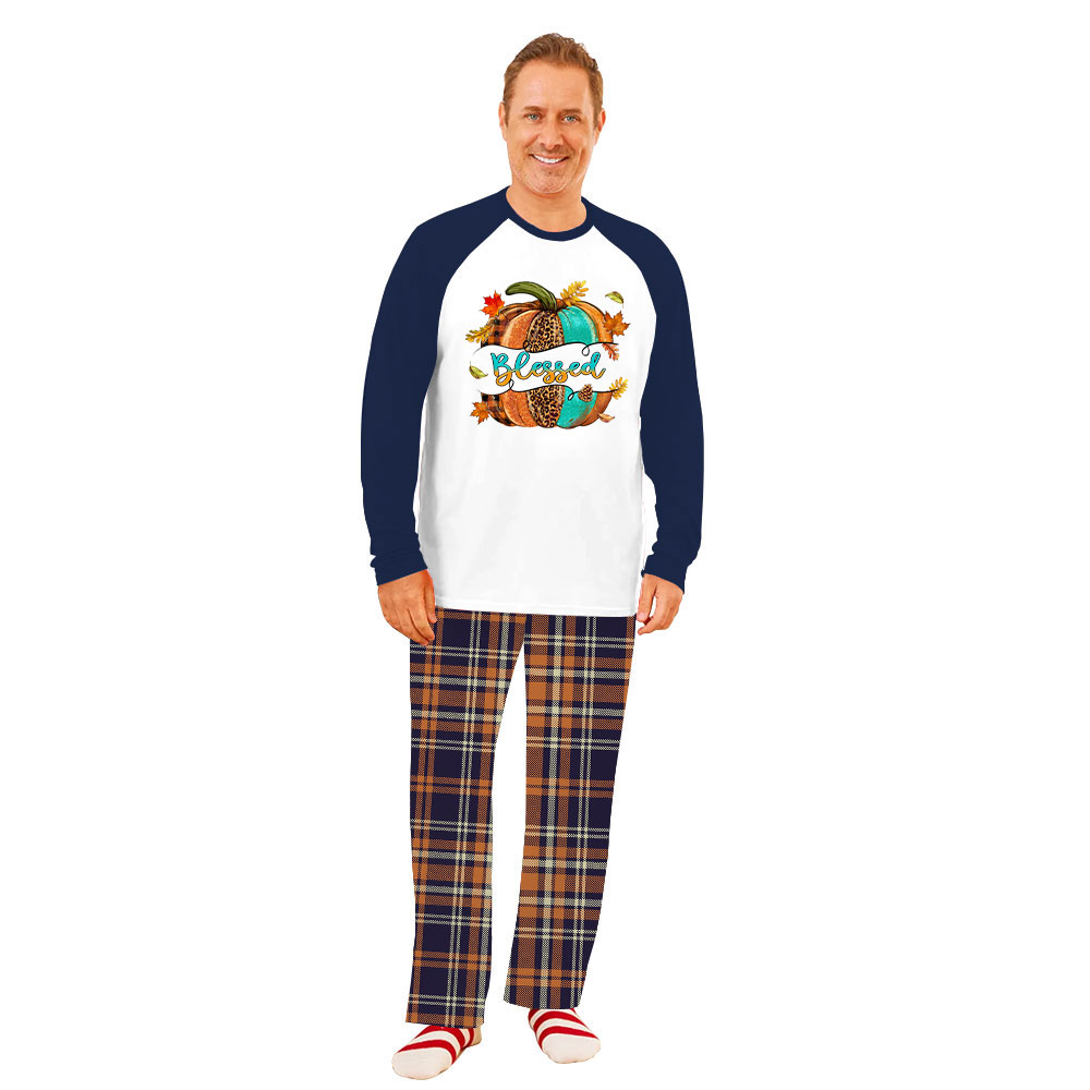 Blessed Pumpkin Thanksgiving PJs For Family With Plus Size