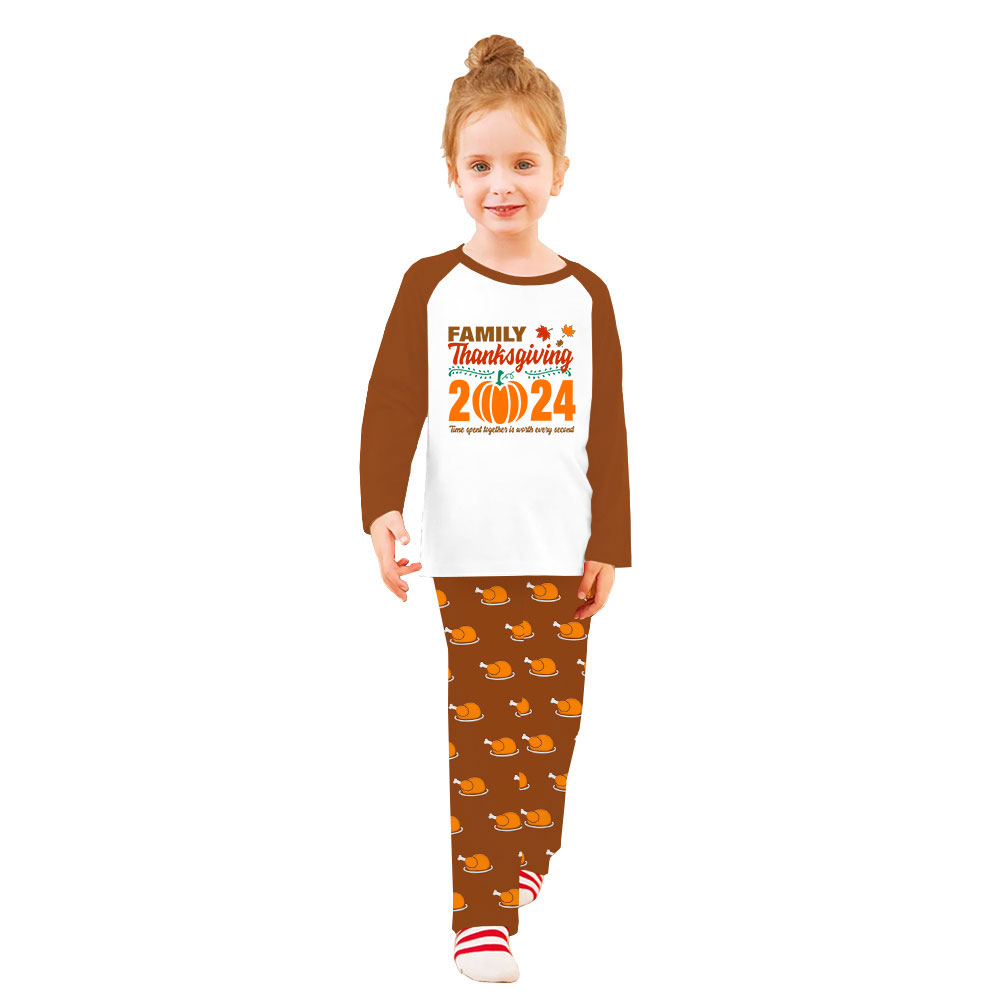 2024 Matching Thanksgiving Jammies For Family Brown White 2024 Matching Thanksgiving Jammies For Family Brown White