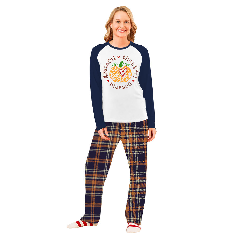 Thankful Blessed Matching Thanksgiving PJs For Adult Kid Thankful Blessed Matching Thanksgiving PJs For Adult Kid