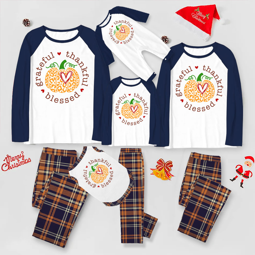 Thankful Blessed Matching Thanksgiving PJs For Adult Kid Thankful Blessed Matching Thanksgiving PJs For Adult Kid