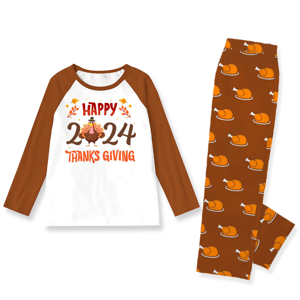 Happy Thanksgiving Matching Turkey Pajamas Family 2024 Happy Thanksgiving Matching Turkey Pajamas Family 2024