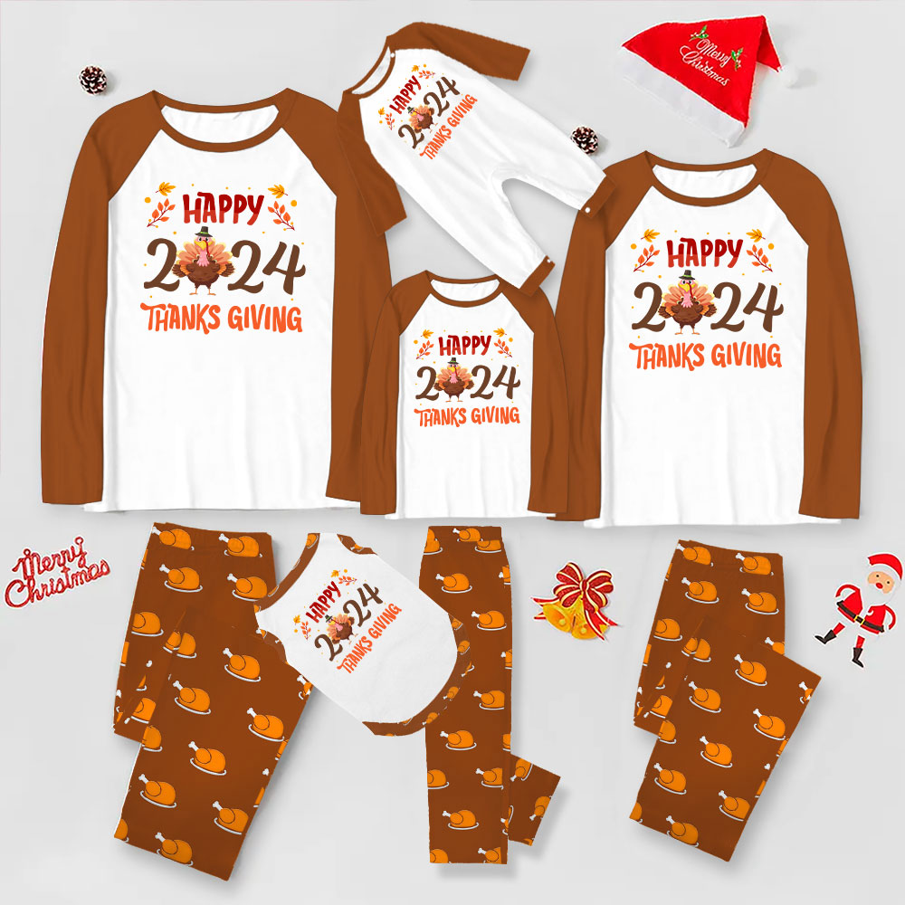 Happy Thanksgiving Matching Turkey Pajamas Family 2024 Happy Thanksgiving Matching Turkey Pajamas Family 2024