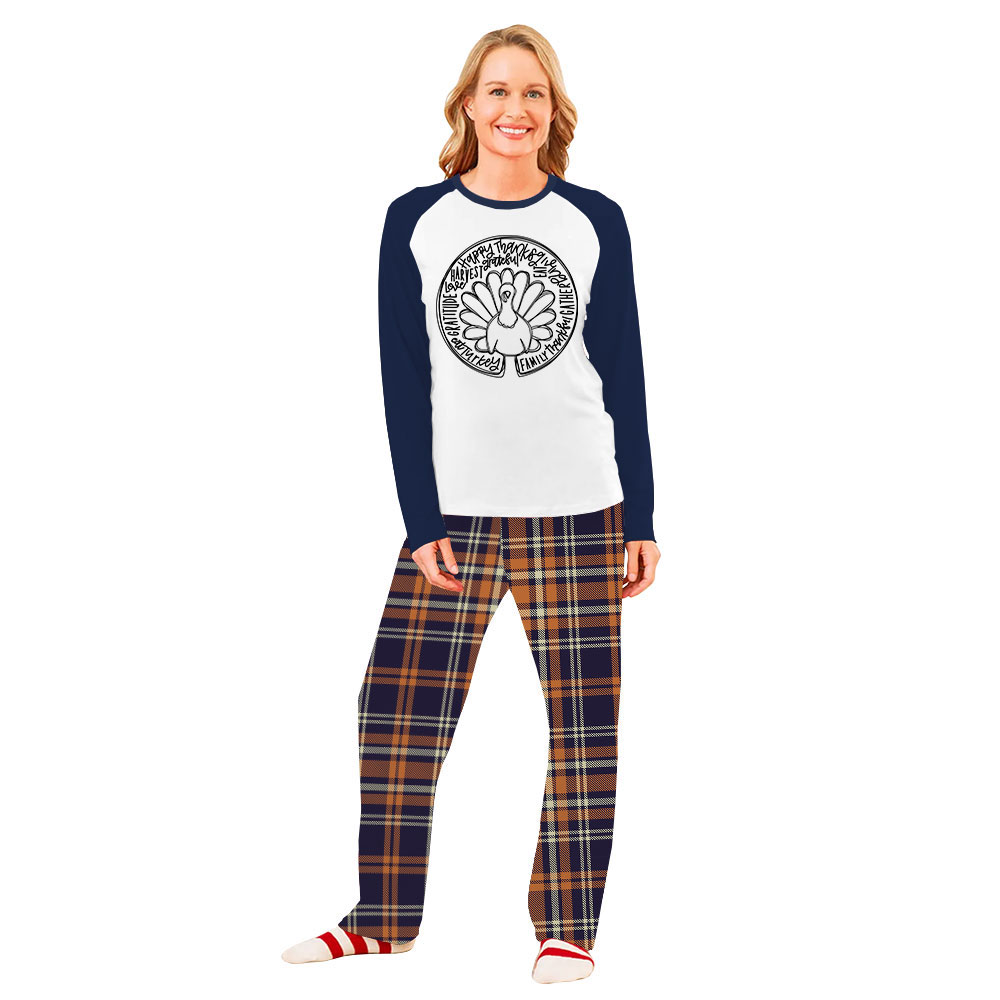 Matching Family Thanksgiving Jammies With Turkey Design Matching Family Thanksgiving Jammies With Turkey Design