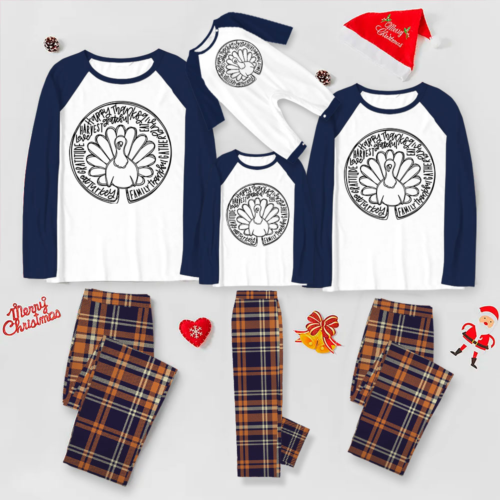 Matching Family Thanksgiving Jammies With Turkey Design Matching Family Thanksgiving Jammies With Turkey Design