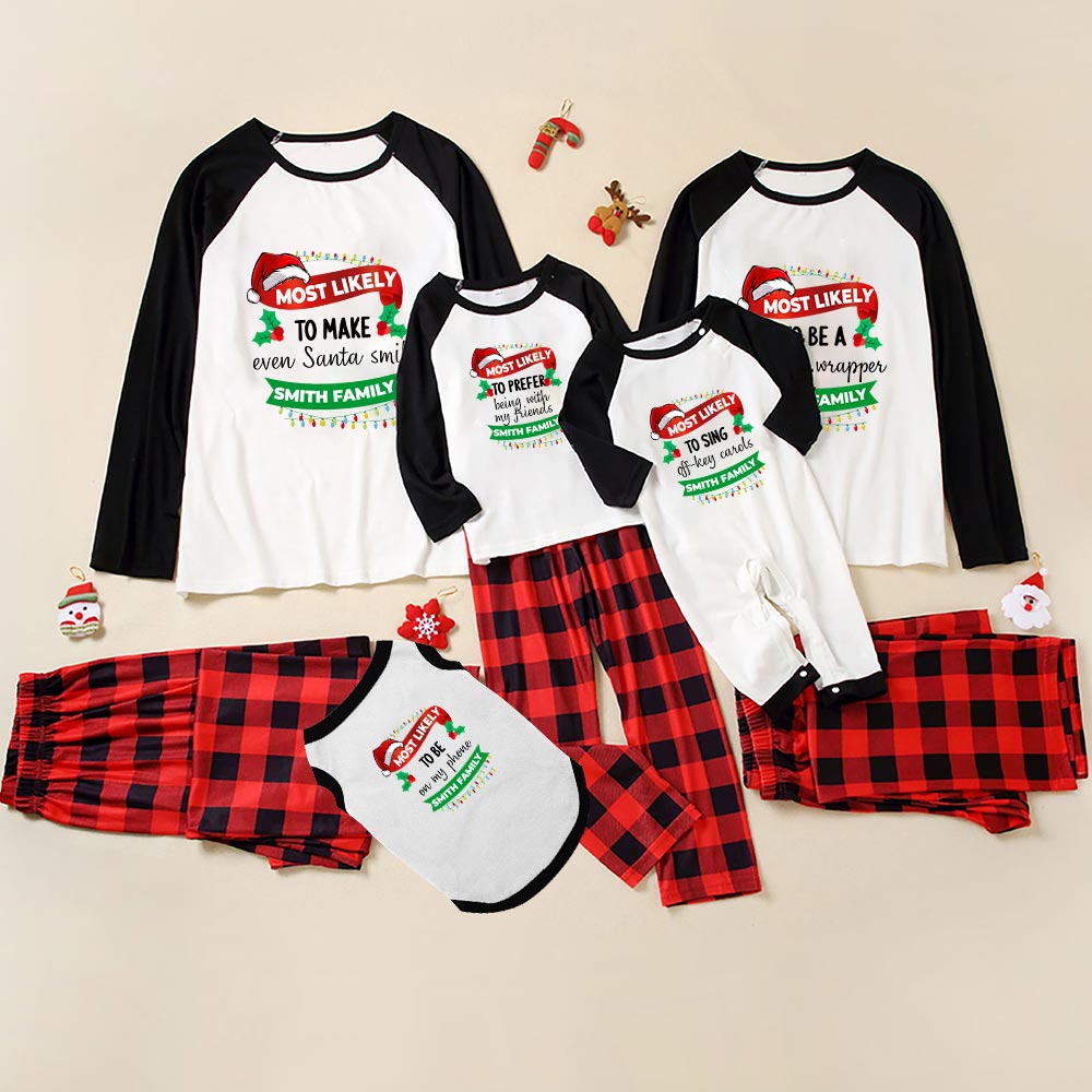 Personalized Most Likely To Family Matching Pajamas With Dog