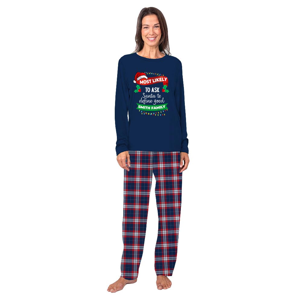 Most Likely To Custom Text Matching Family PJs