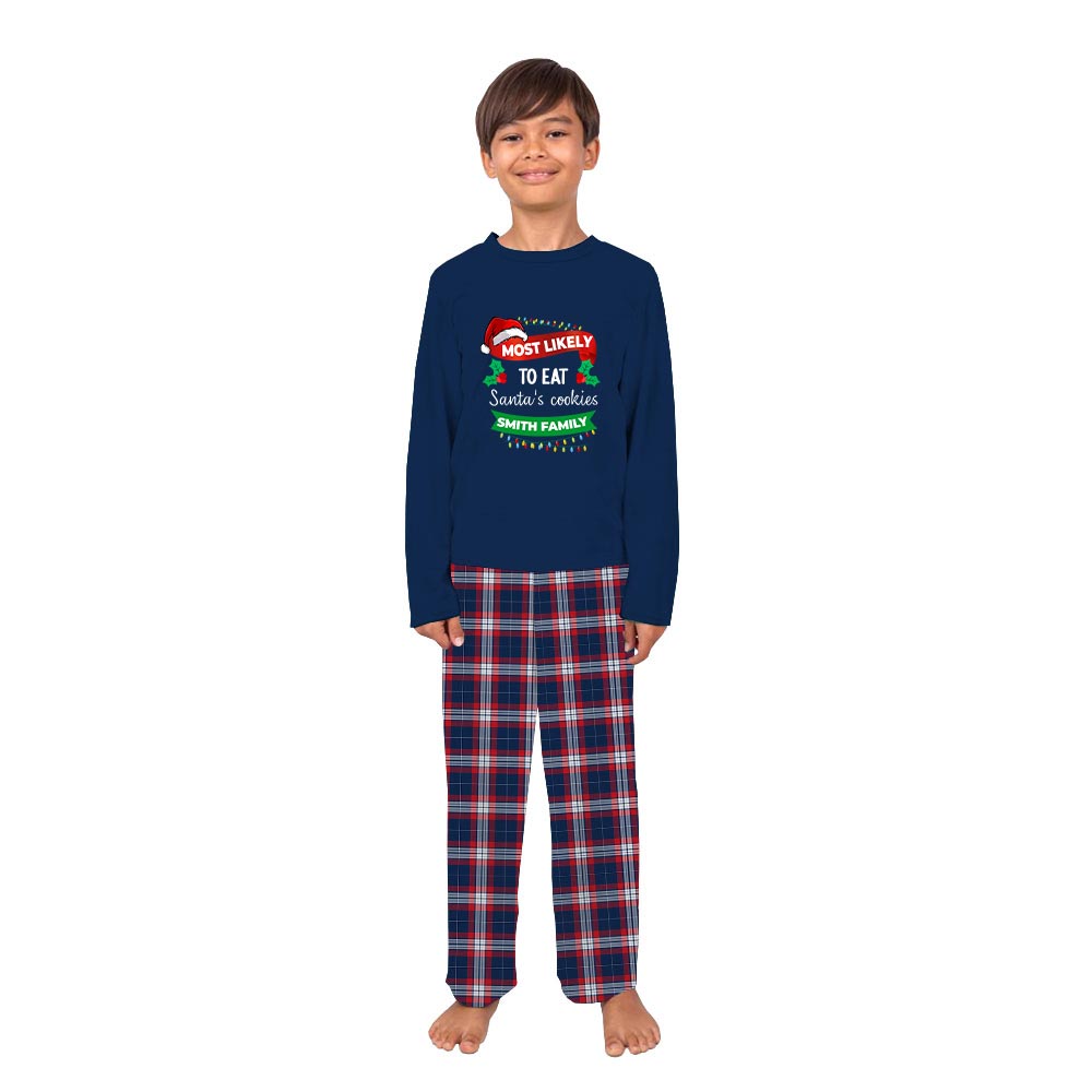 Most Likely To Custom Text Matching Family PJs