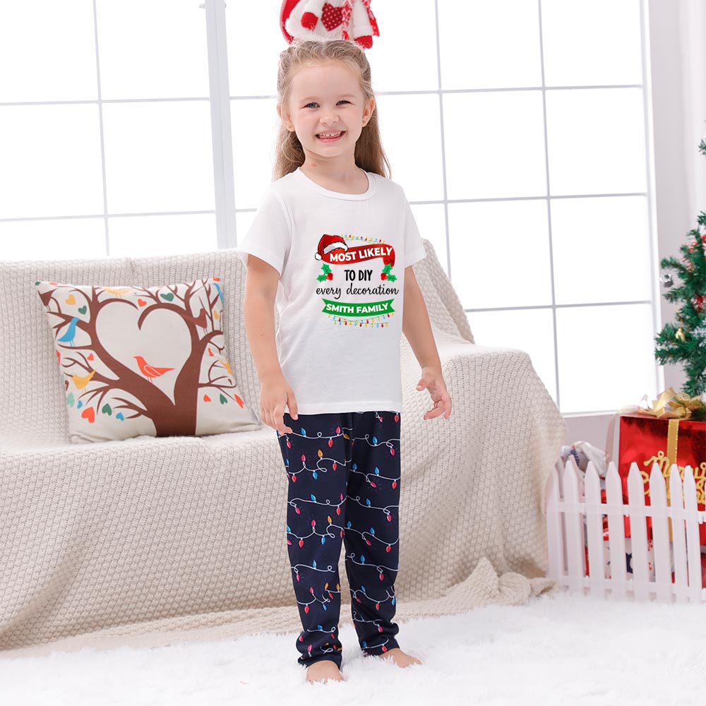 Customizable Most Likely To Short Sleeve Matching Holiday Pajamas Customizable Most Likely To Short Sleeve Matching Holiday Pajamas