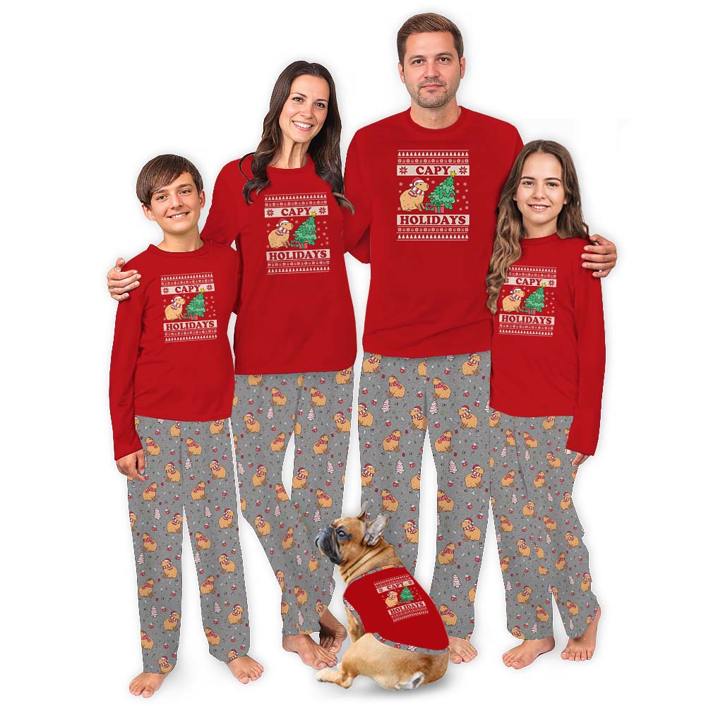Matching Capybara Pajama Tops and Pants For Xmas Matching Capybara Pajama Tops and Pants For Xmas