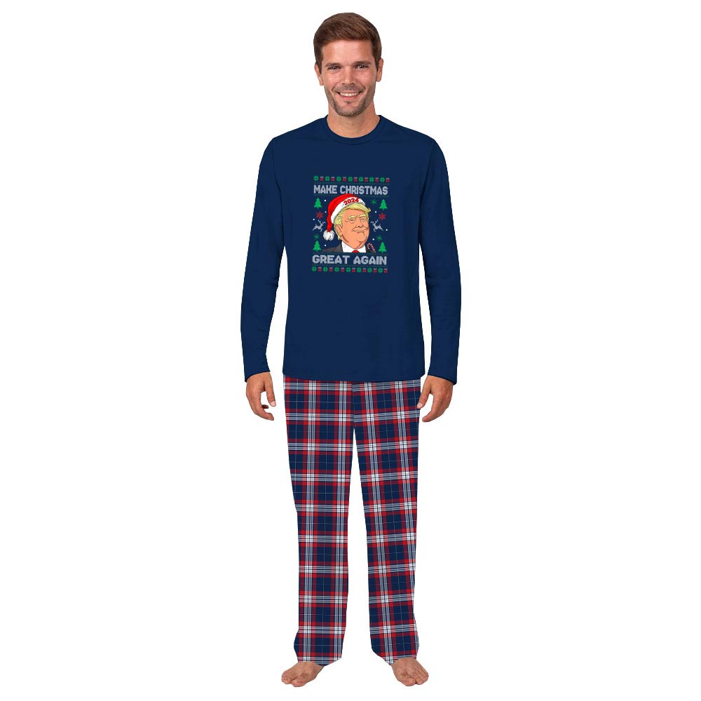 Festive Donald Trump Make Christmas Great Again Matching Family PJs Festive Donald Trump Make Christmas Great Again Matching Family PJs