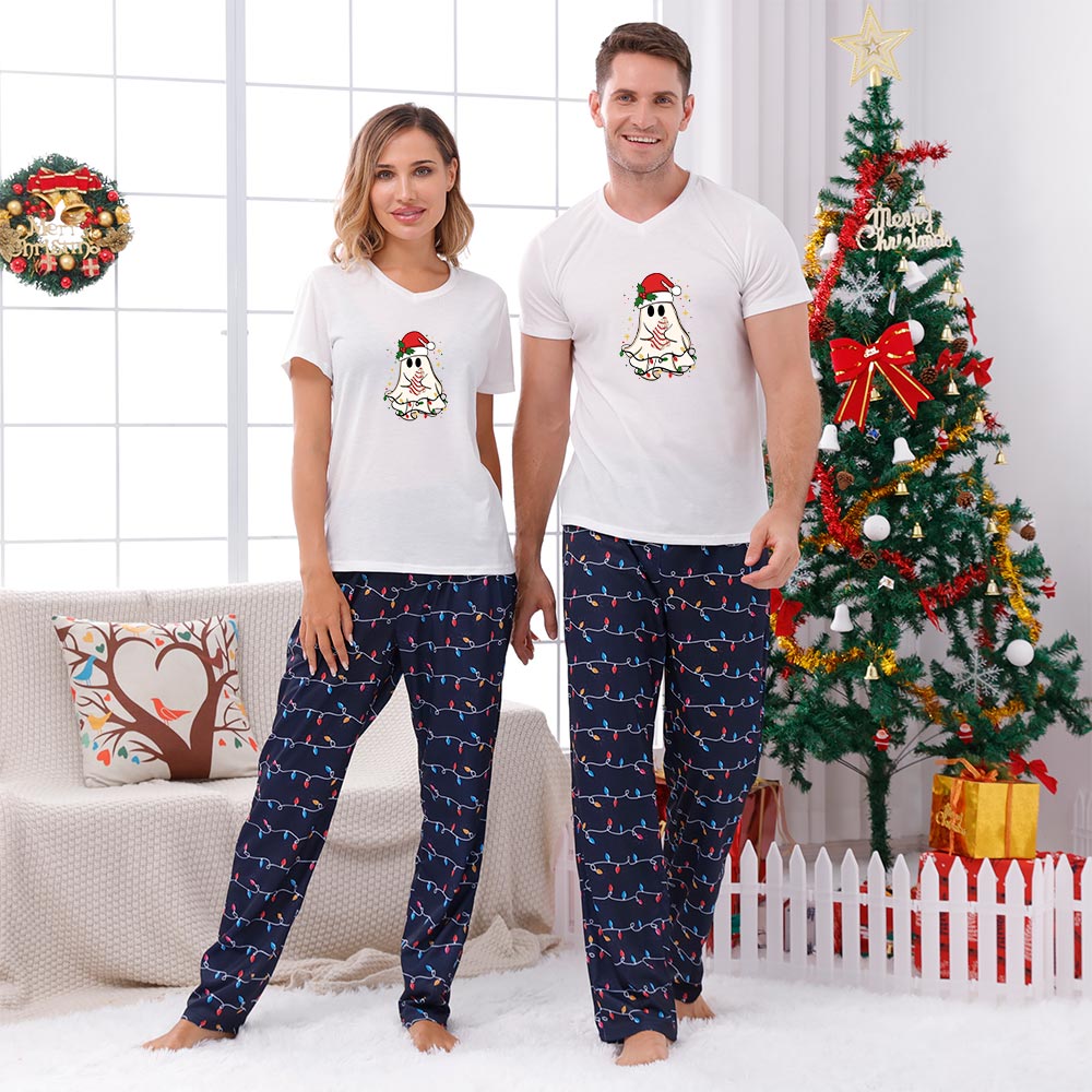Festive Christmas Boo Holiday Matching Pajamas Family Short Sleeve