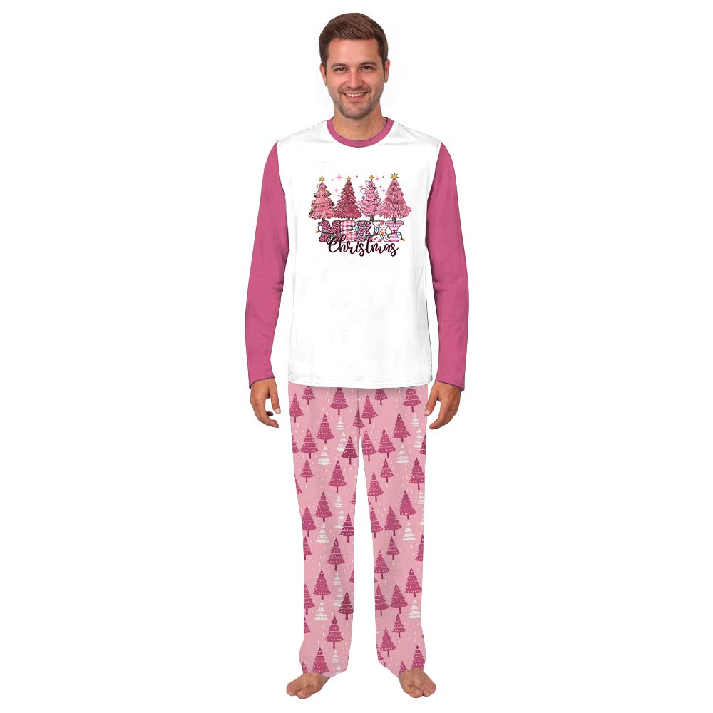Pink Christmas Tree Pajamas Sets Matching Family Pink Christmas Tree Pajamas Sets Matching Family