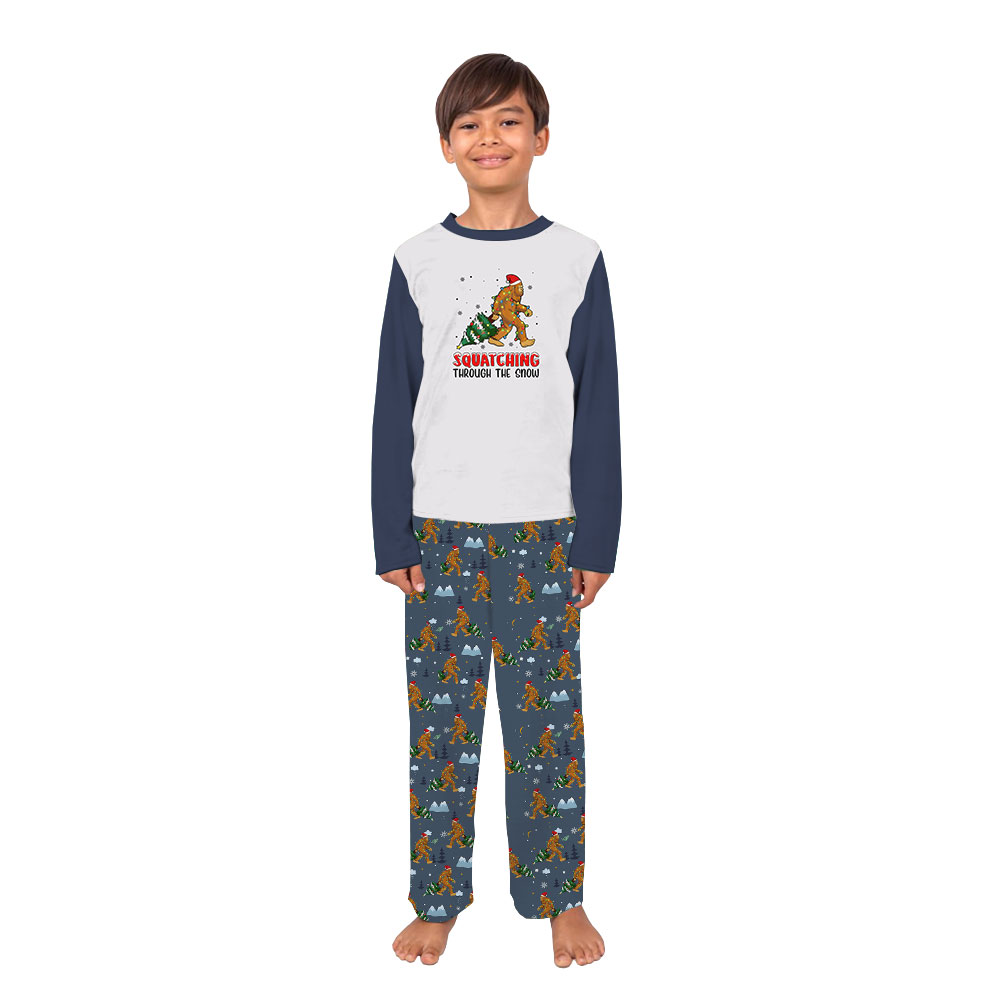 Bigfoot Matching Christmas PJs Family Squatching Through The Snow Bigfoot Matching Christmas PJs Family Squatching Through The Snow