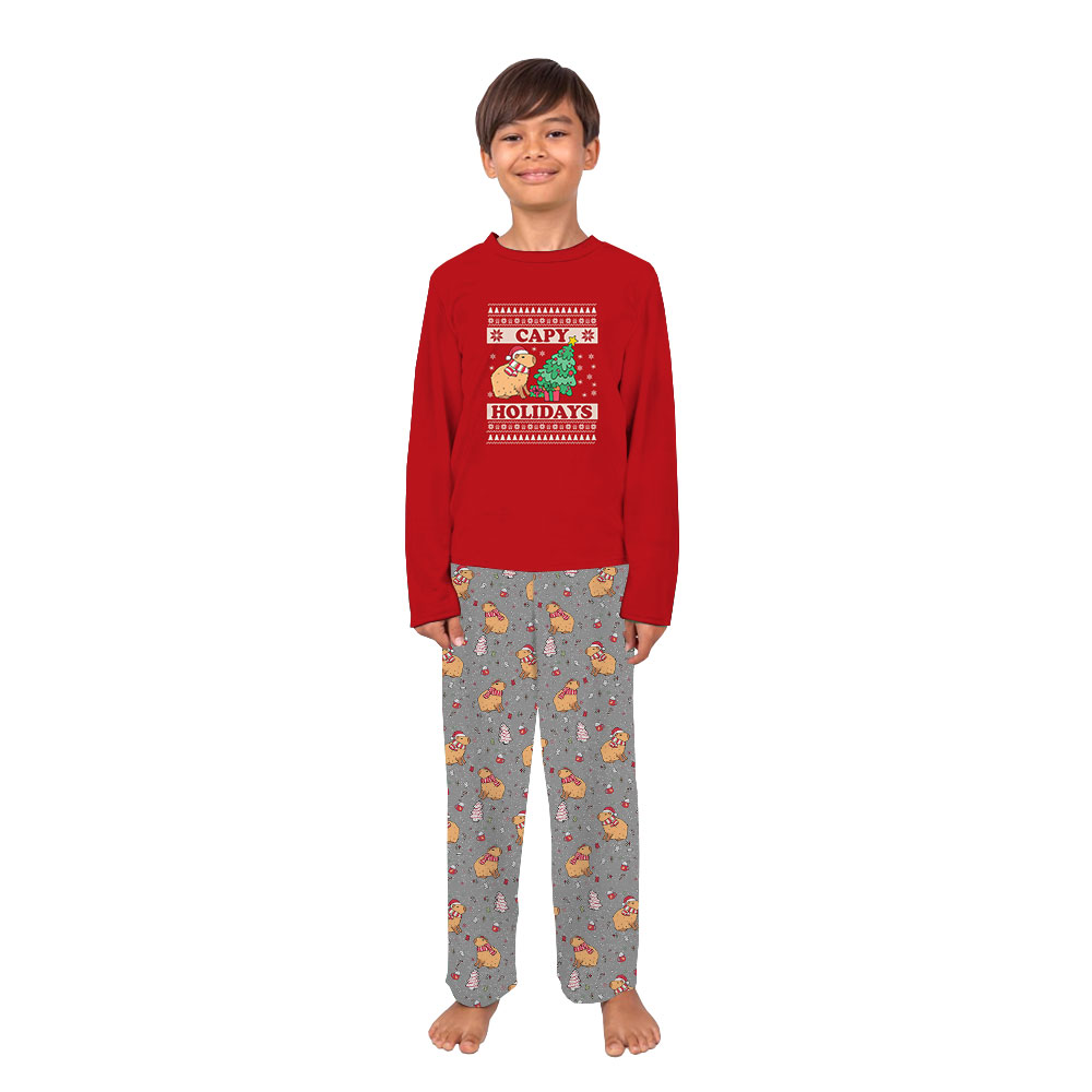 Matching Capybara Pajama Tops and Pants For Xmas Matching Capybara Pajama Tops and Pants For Xmas