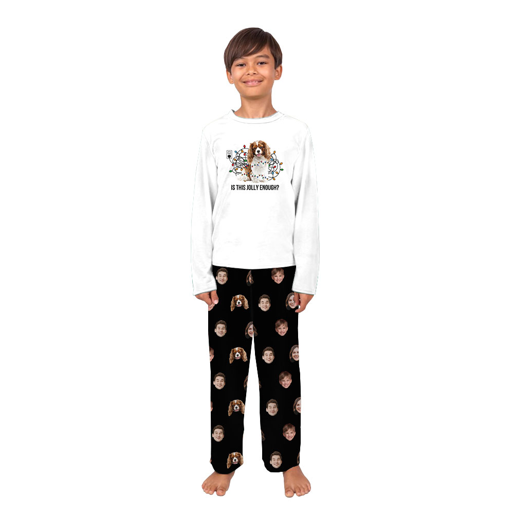 Custom Many Photos Matching Xmas PJs With Dog Custom Many Photos Matching Xmas PJs With Dog