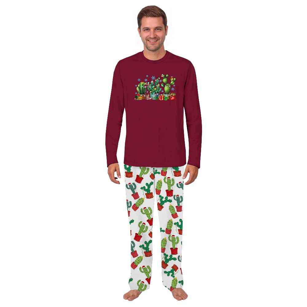Festive Cactus Christmas Pajamas Matching Family