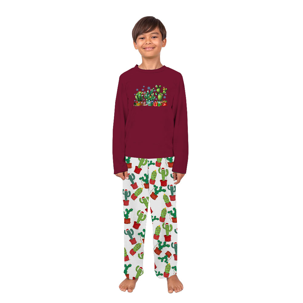 Festive Cactus Christmas Pajamas Matching Family