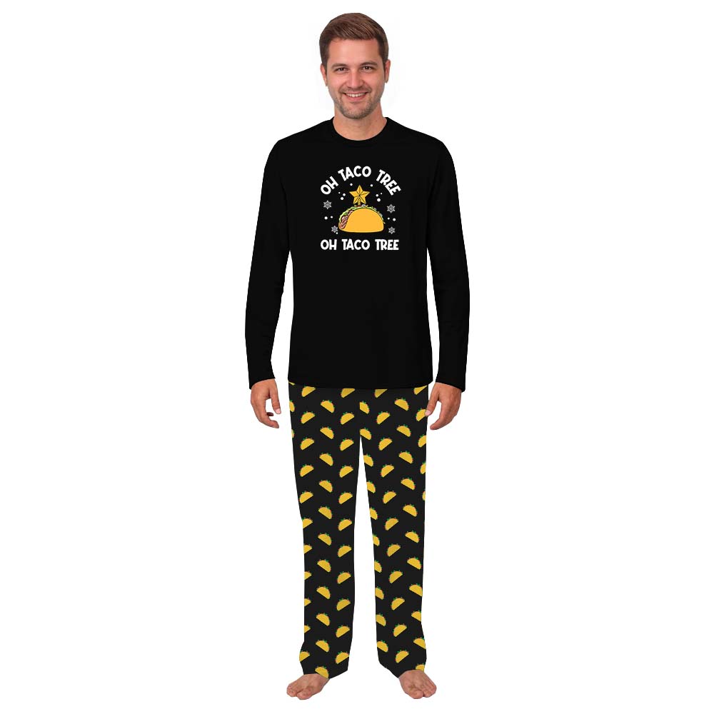 Matching Taco Christmas Pajamas Sets Black