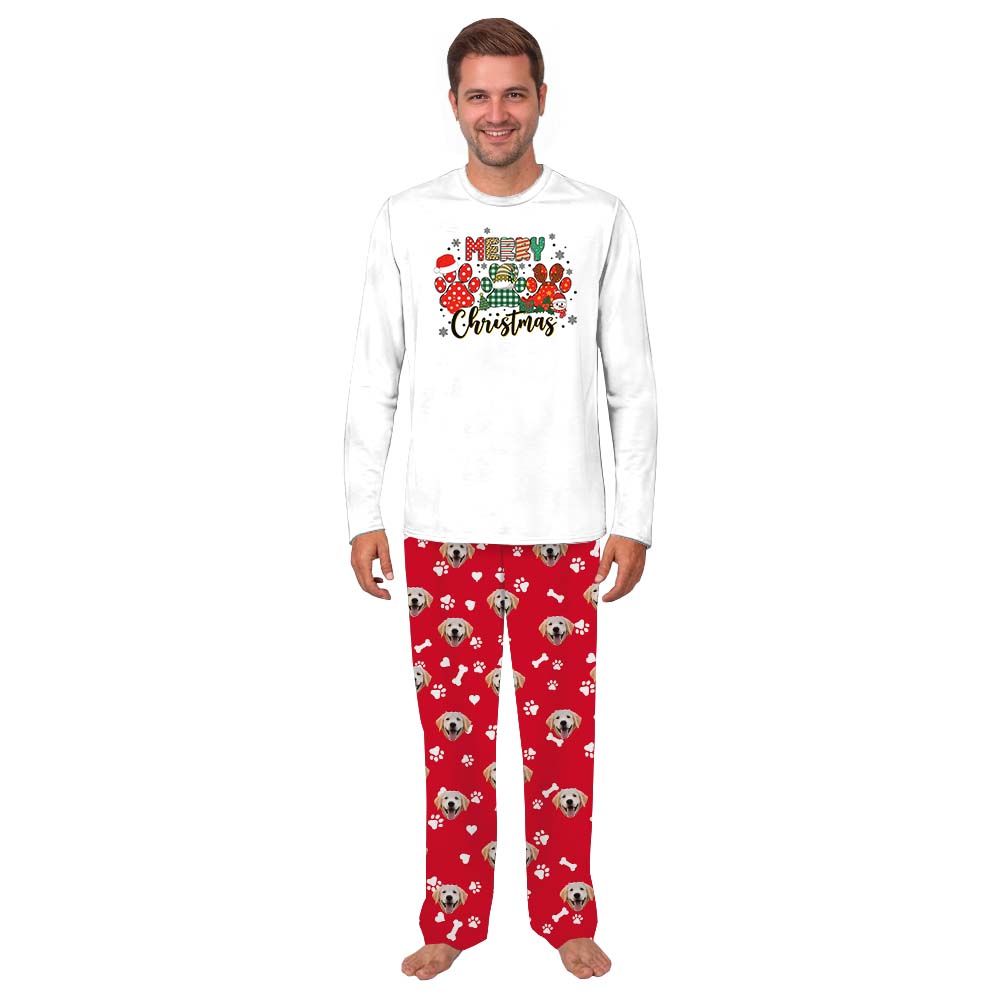 Red And White Family Christmas Pajamas With Dog Photos Red And White Family Christmas Pajamas With Dog Photos