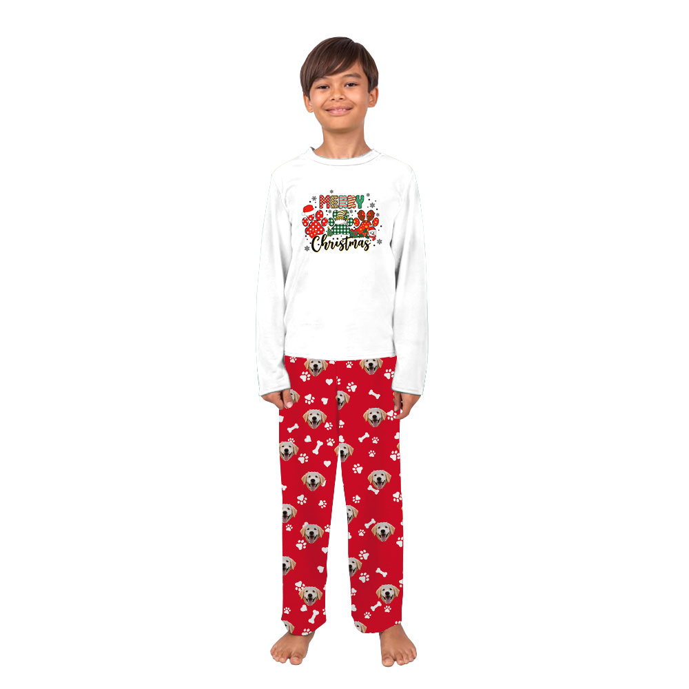 Red And White Family Christmas Pajamas With Dog Photos Red And White Family Christmas Pajamas With Dog Photos